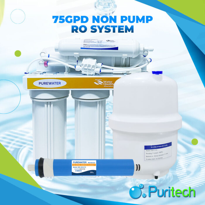 75GPD Domestic RO System Without Pump - Under The Counter