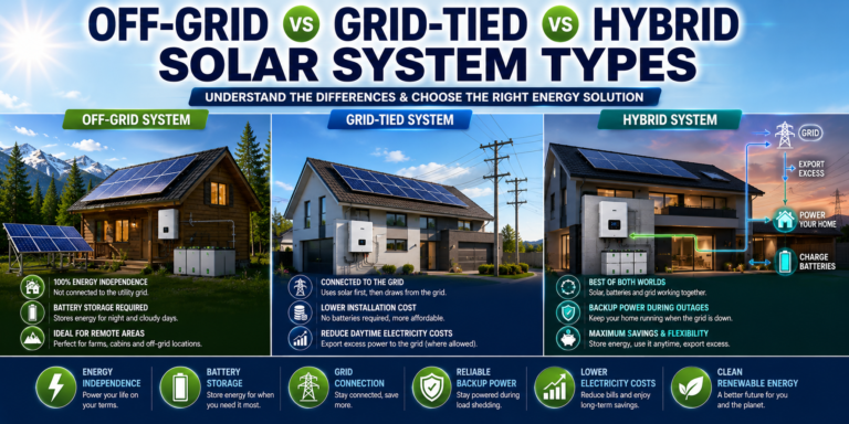 Off-Grid vs Grid-Tied vs Hybrid Solar Systems
